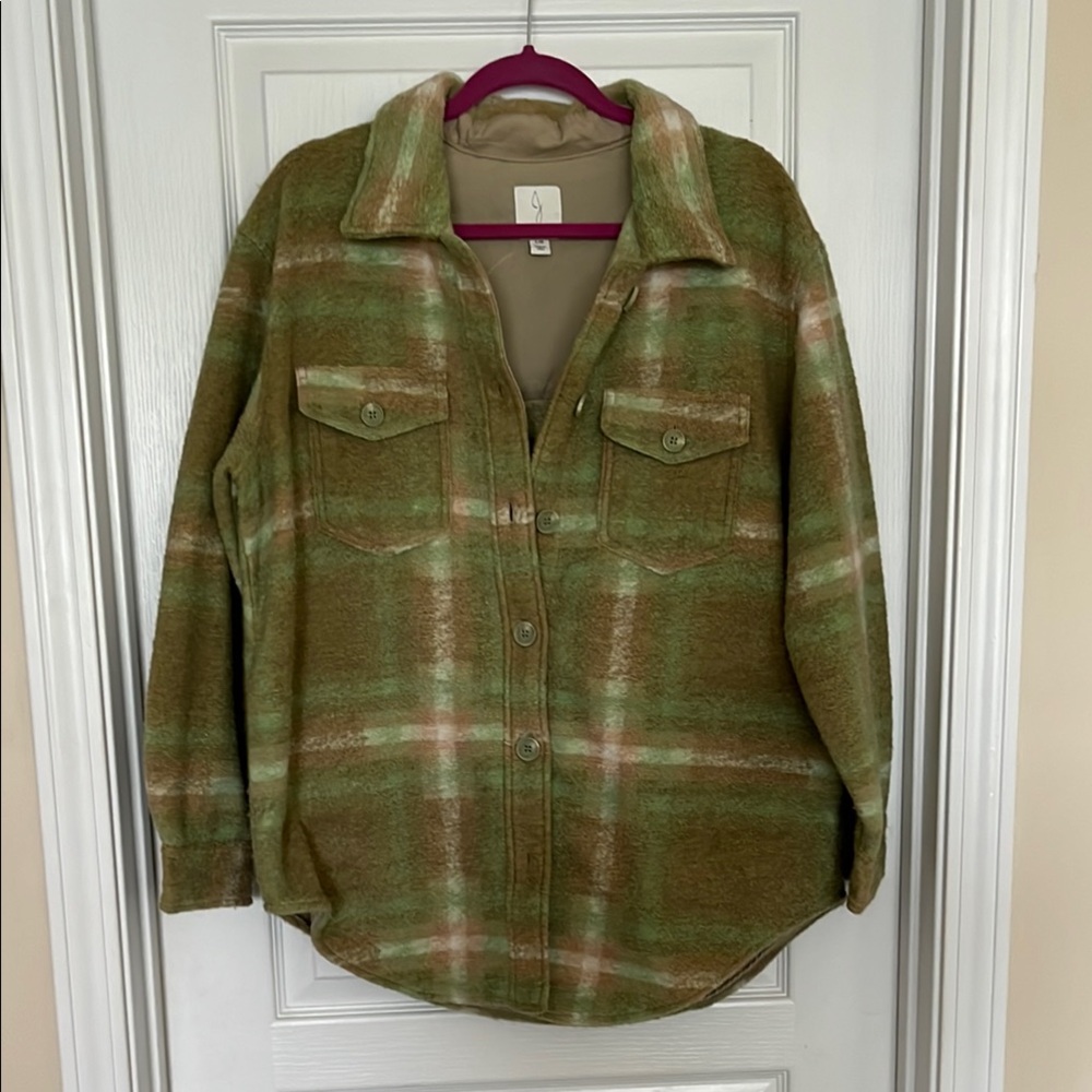 Plaid Green and Brown Women's Jacket